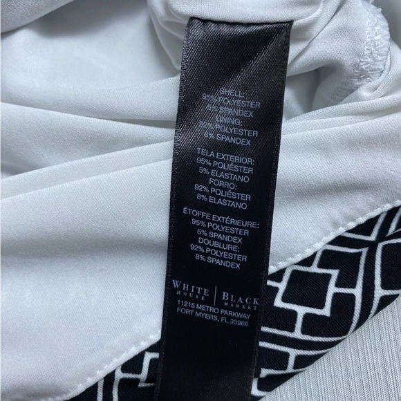 White House Black Market Womens Blouse XXS Black Pattern Sleeveless Top WHBM - Picture 4 of 4